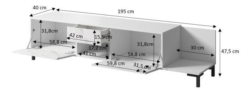TV stolek Mardell (bílá)