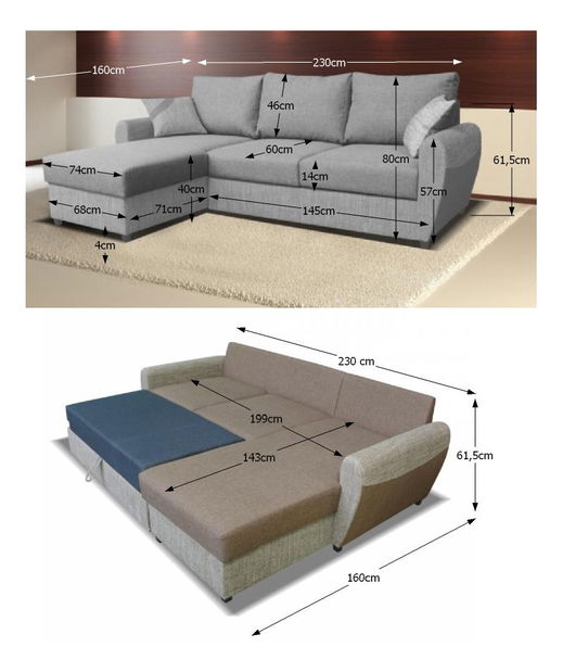 Rohová sedací souprava Milo hnědá (P)