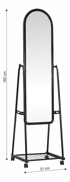Zrcadlo na kolečkách Dumuro (černá) *výprodej
