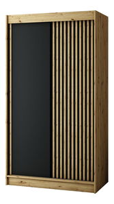 Šatní skříň 120 cm Ladonna (dub artisan + černá matná)