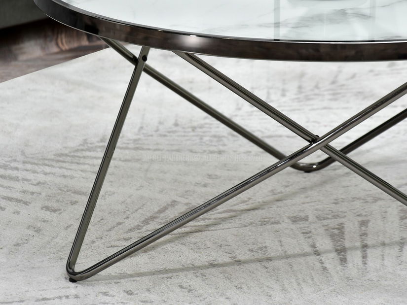 Konferenční stolek Armin Xl (bílý mramor + černá)