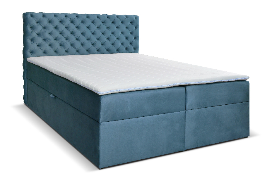 Boxspring postel 140 cm Orimis (modrá)