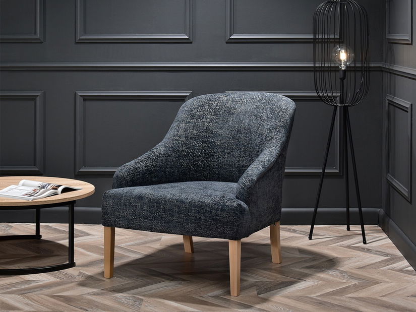 Relaxační křeslo Roseile (šedá + dub)