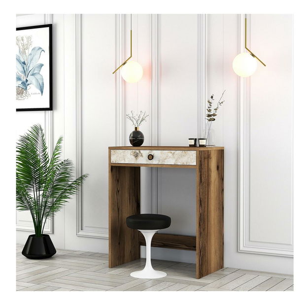 Toaletní stolek Logan 1 (ořech + bílý mramor)