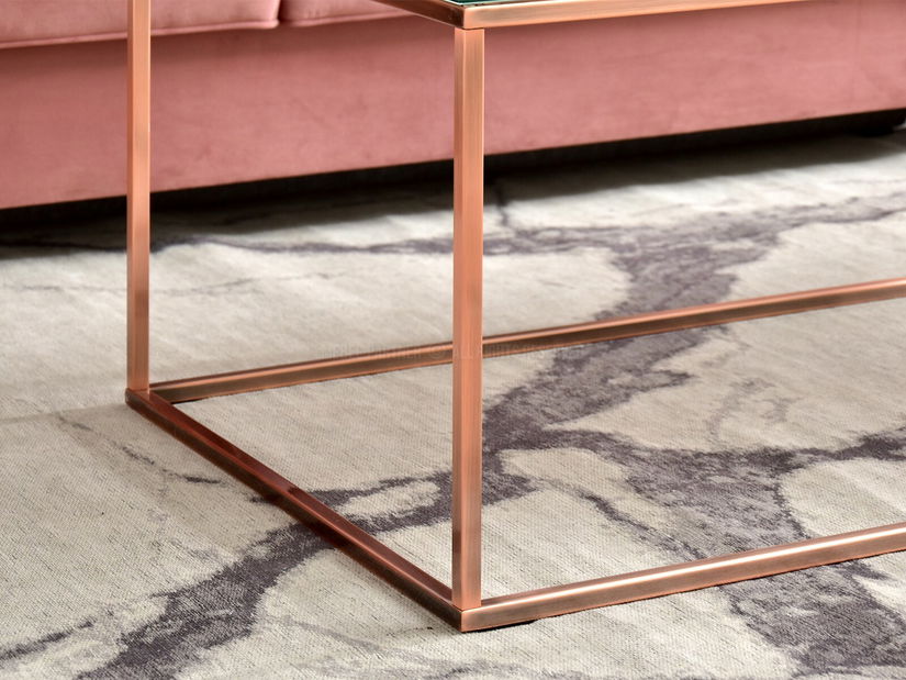 Konferenční stolek Bella Xl (bílý mramor + měděná)