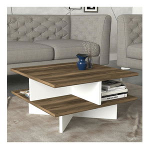 Konferenční stolek Hamilton (ořech + bílá)