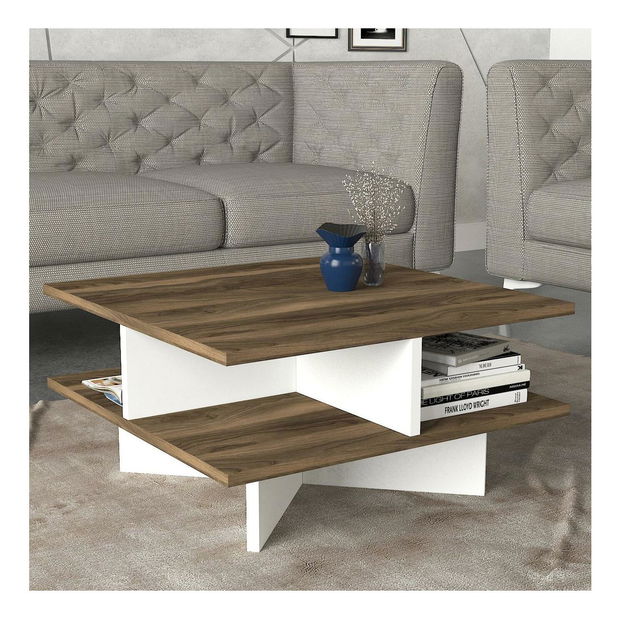 Konferenční stolek Hamilton (ořech + bílá)