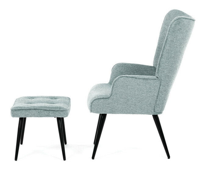 Křeslo s taburetkou Akitta (modrá)