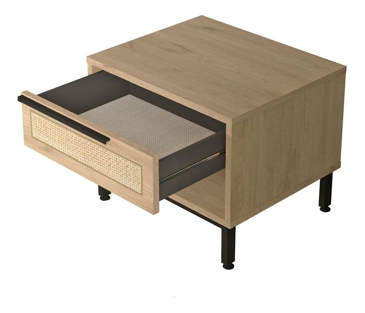 Jednolůžková postel s nočním stolkem 90 cm Otto 22 (ořech + dub)