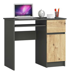 PC stolek Bhaskar (šedá + dub artisan) (P)