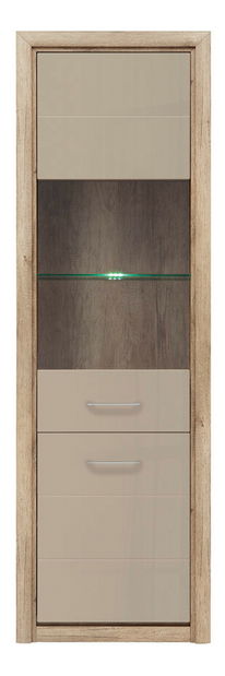 Vitrína BRW Koen 2 REG1D1W (dub canyon monument + sivopieskový lesk)