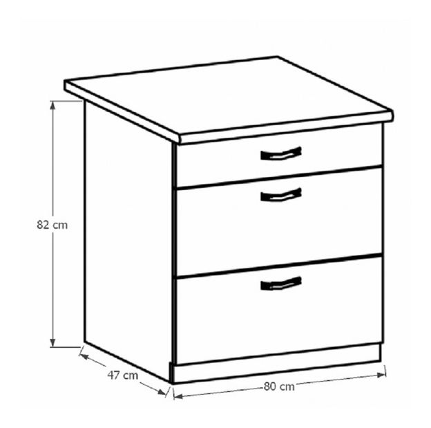 Dolní kuchyňská skříňka D80S3 Provense (bílá + sosna andersen)