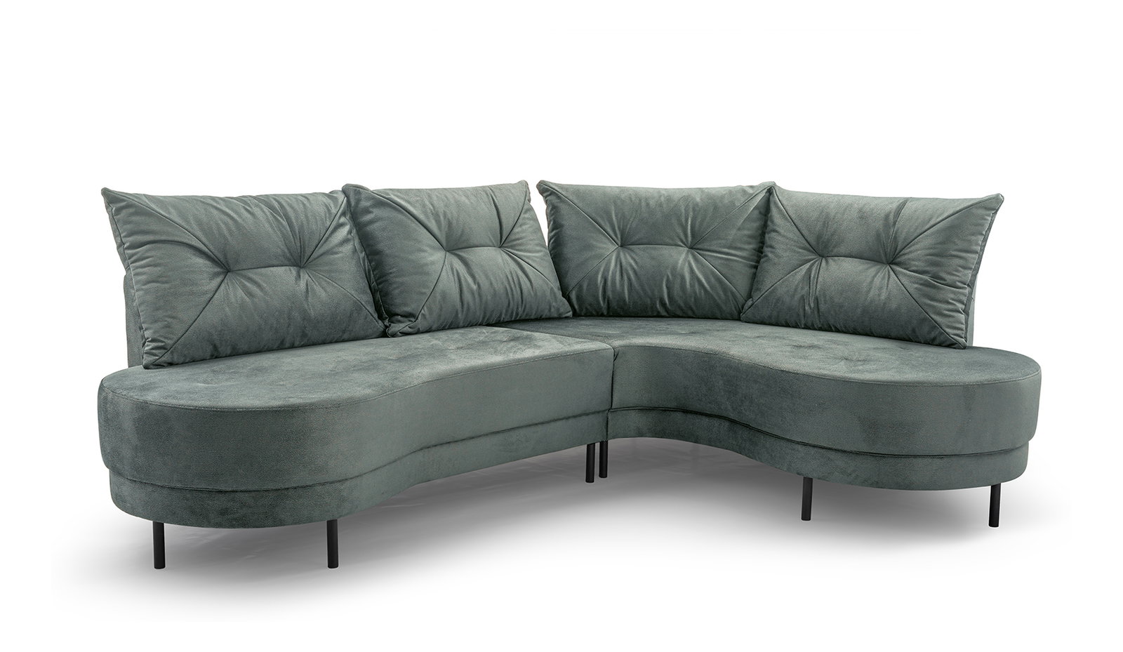 Rohová sedací souprava Aida (zelená) (P)