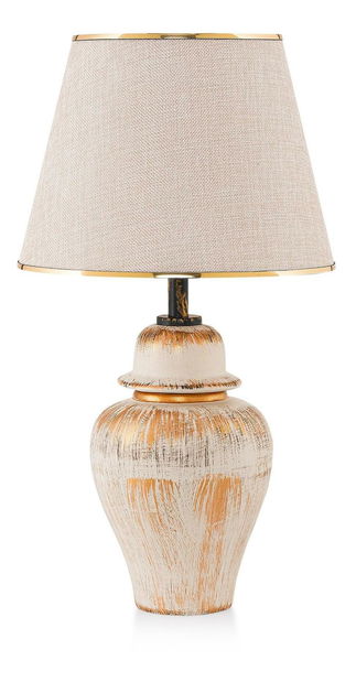 Stolní lampa Noxortta 2 (krémová + zlatá)