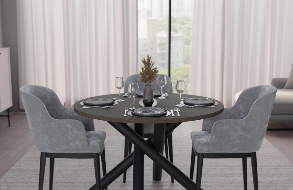 Kulatý jídelní stůl 110 cm Ossla (ořech)