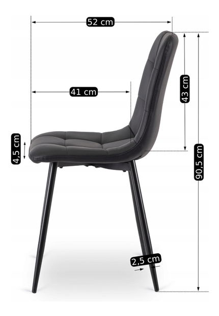 Jídelní židle Derecho (černá)