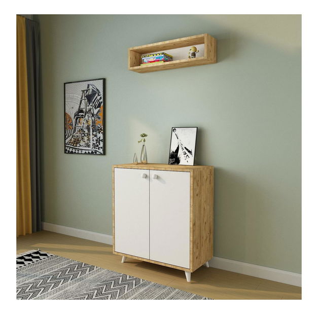 Předsíňová sestava Menisa (dub + bílá)