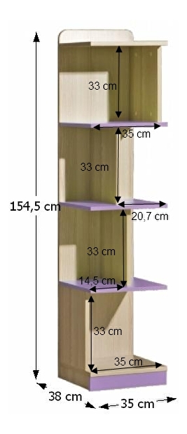 Regál Echo L15 fialová
