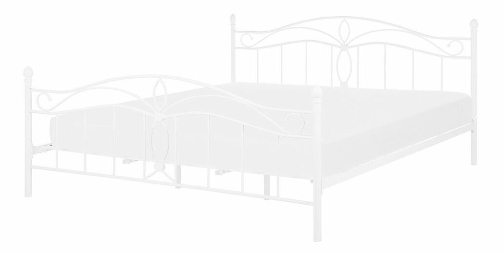 Manželská postel 140 cm Aicha (bílá) (s roštem)