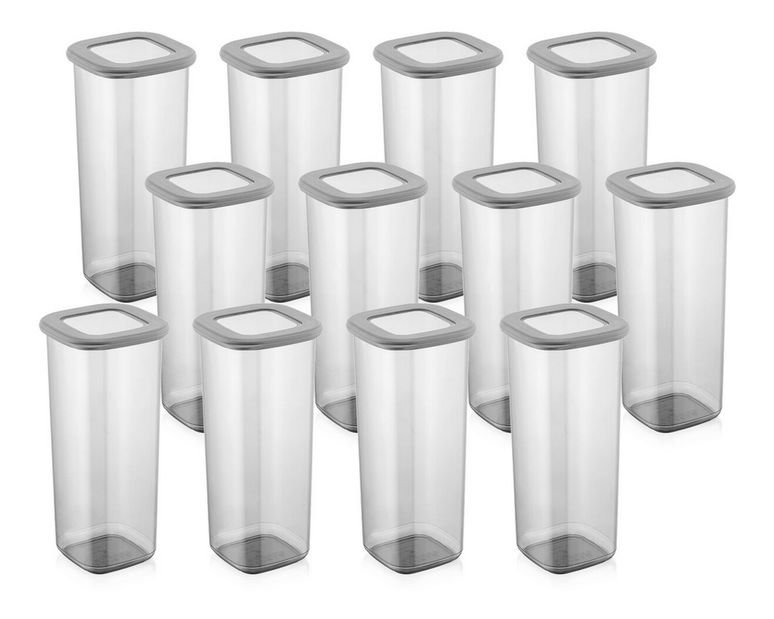 Sada úložných dóz na potraviny (12 ks.) Boxy 17 (antracitová)