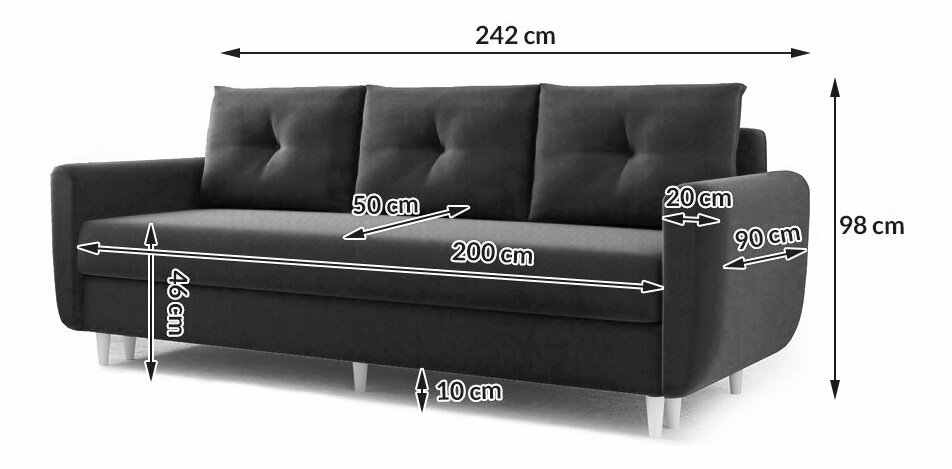 Pohovka třísedačka Maugli (limetková)