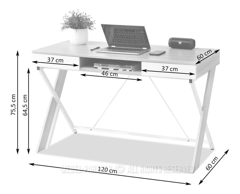 PC stolek Hilly (popelavá béžová)