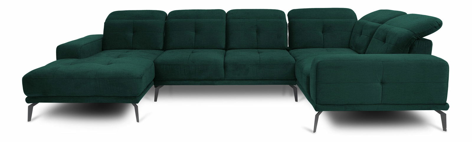 Rohová sedačka ve tvaru U Nicolette (zelená) (P)