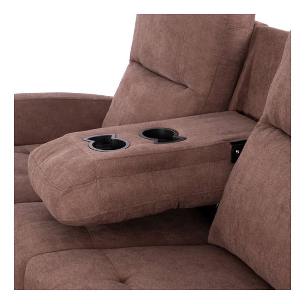 Nastavitelná sedací souprava rohová Toran (hnědá) (L) 