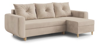  Rohová sedací souprava Eugenie (P) (světlobéžová)