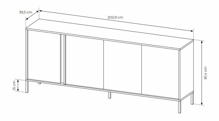 Skříňka Danton 4D (béžová)