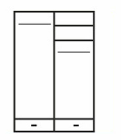 Šatní skříň Punkto Typ 01 2D2S