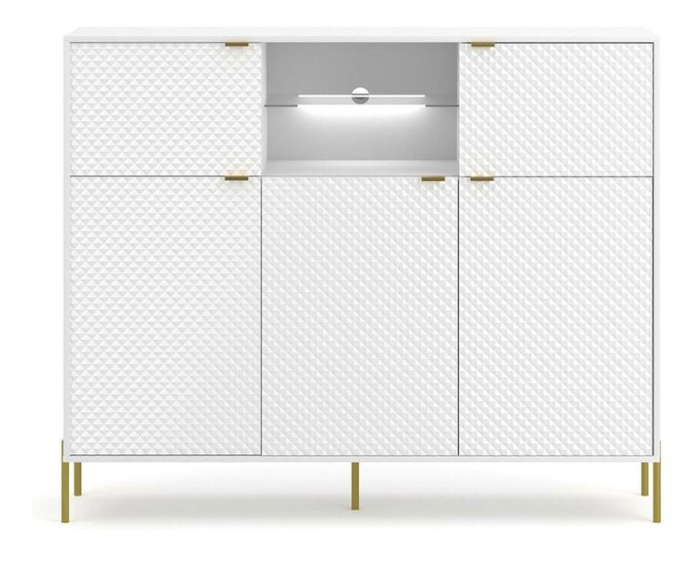 Skříňka Calvo C3 (bílá + zlatá)