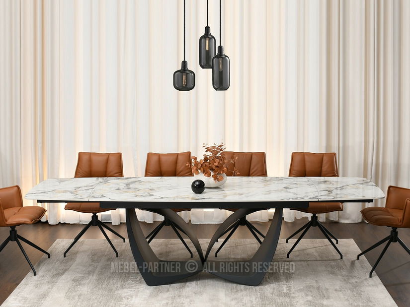Jídelní stůl Carteles (mramor + černá)