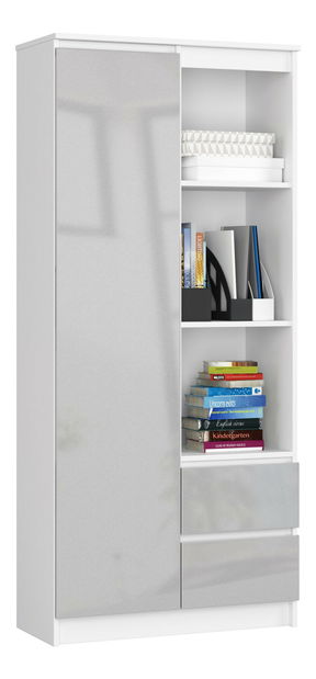 Regál Rehana (bílá + metalický lesk)