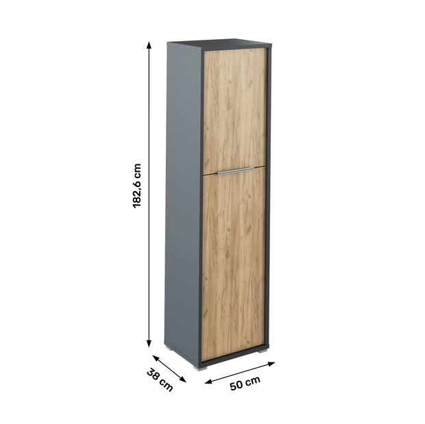 Skříň Hamila NEW TYP 08 (grafit + dub artisan)