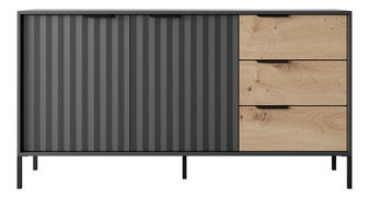 Komoda Rastafa 2D3S (dub artisan + černá)