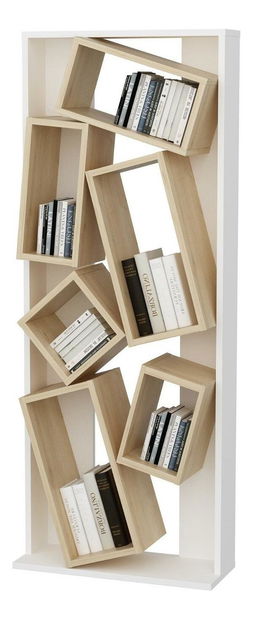 Regál Cormanolla (bílá + dub)