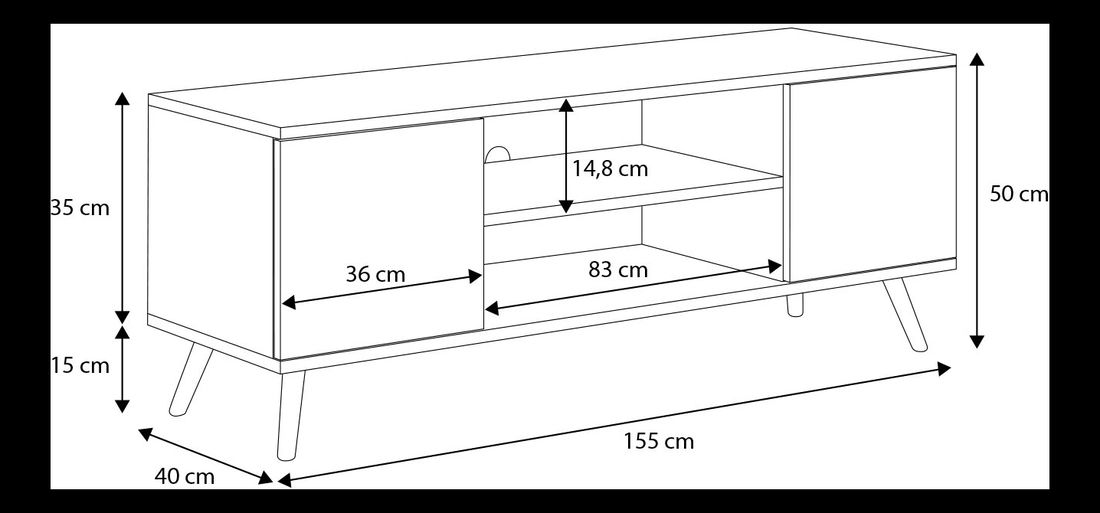TV stolek Pexara N (bílá + dub sonoma)