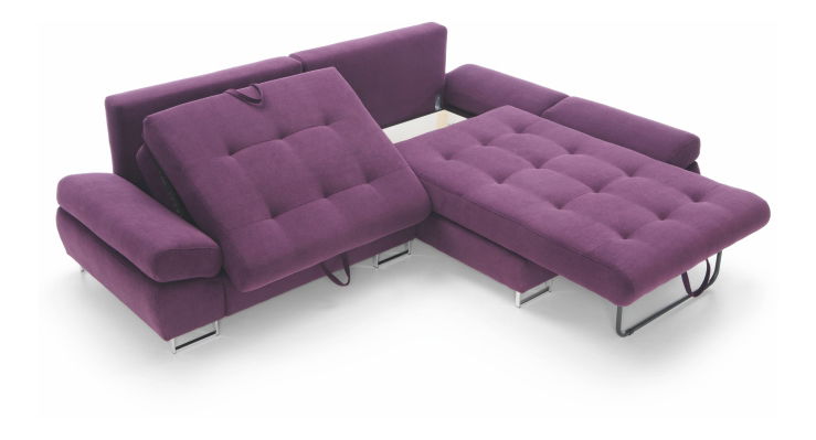 Rohová sedací souprava Grena (fialová + hořčicová) (P)