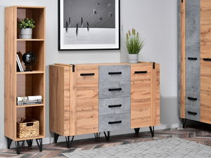 Obývací stěna Suspendera SH05 (dub + černá)