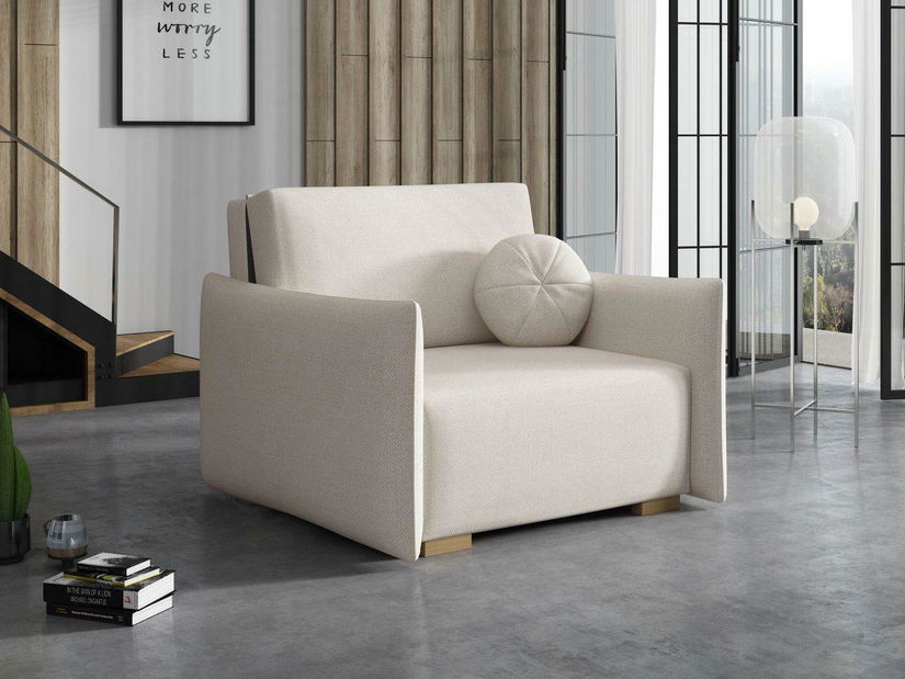 Rozkládací křeslo Carivia Glov I (krémová) (s úl. prostorem)