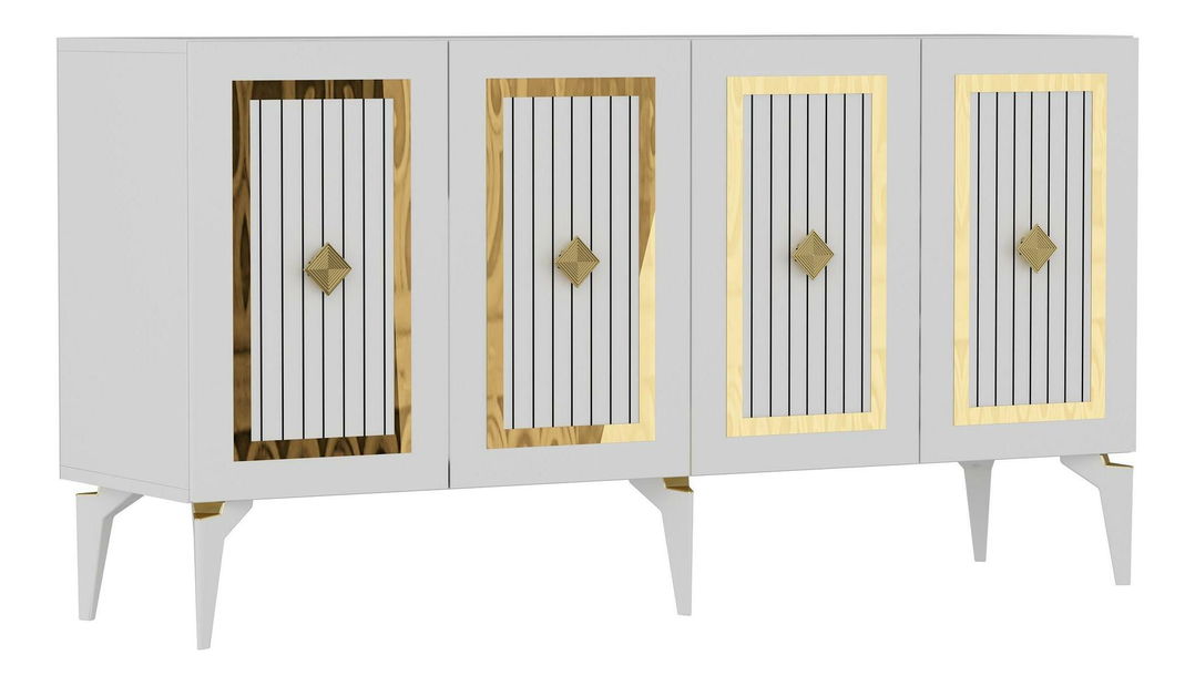 Skříňka Lideke 2 (bílá + zlatá)