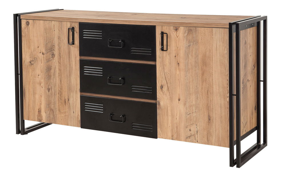 Komoda Cosmopolitan 2 (Borovice antlantic + Černá)