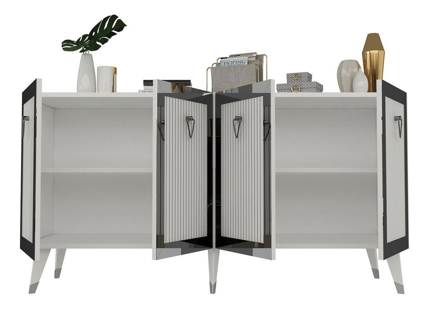 Skříňka Vopula (bílá + stříbrná)