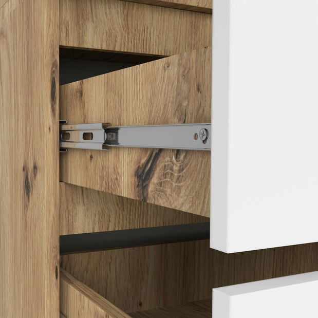 Šatní skříň Submarino (dub artisan + bílá)