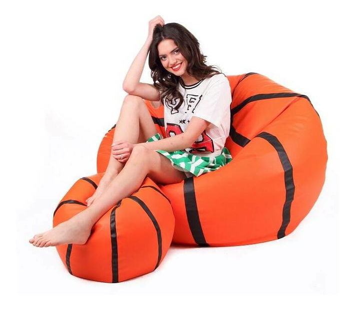 Set sedacích vaků Basketbal XXXL + L (oranžová + černá)