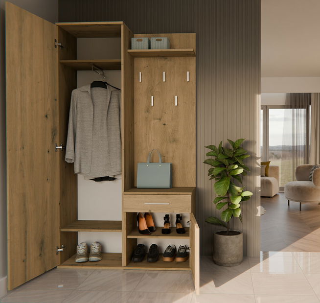 Předsíňová sestava Dialogos 1 (dub artisan) (se zrcadlem)