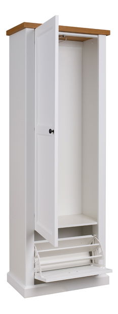 Šatní skříň Gaston (bílá + natural)