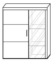 Vitrína Salford S4 (švestka + grafit)