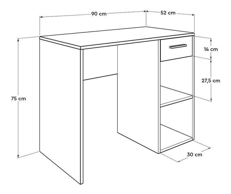 PC stolek Calliope 1 (antracit)